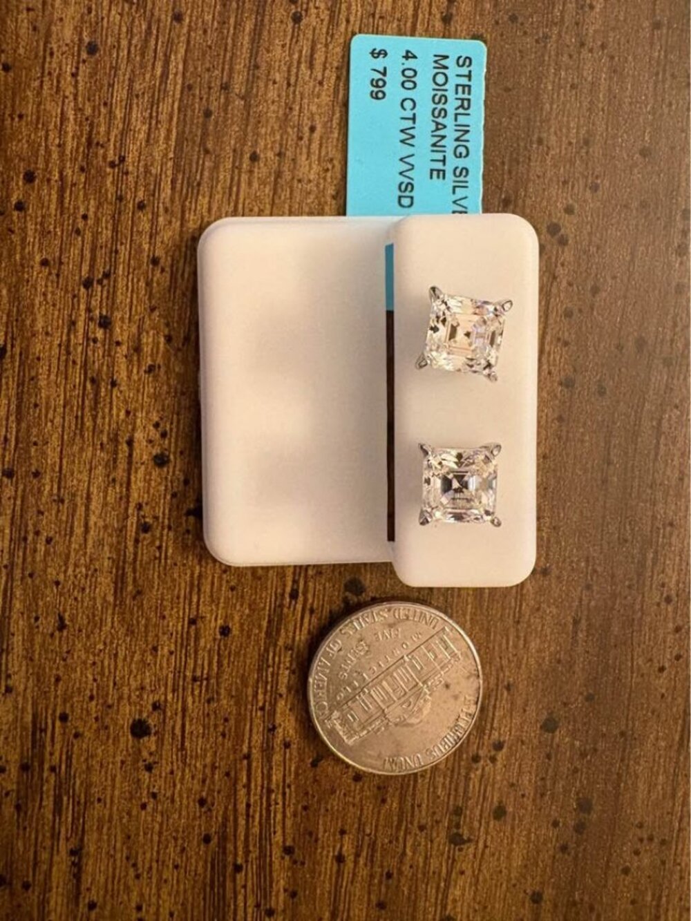 Sterling Silver 4.00 CTW Moissanite Stud Earrings